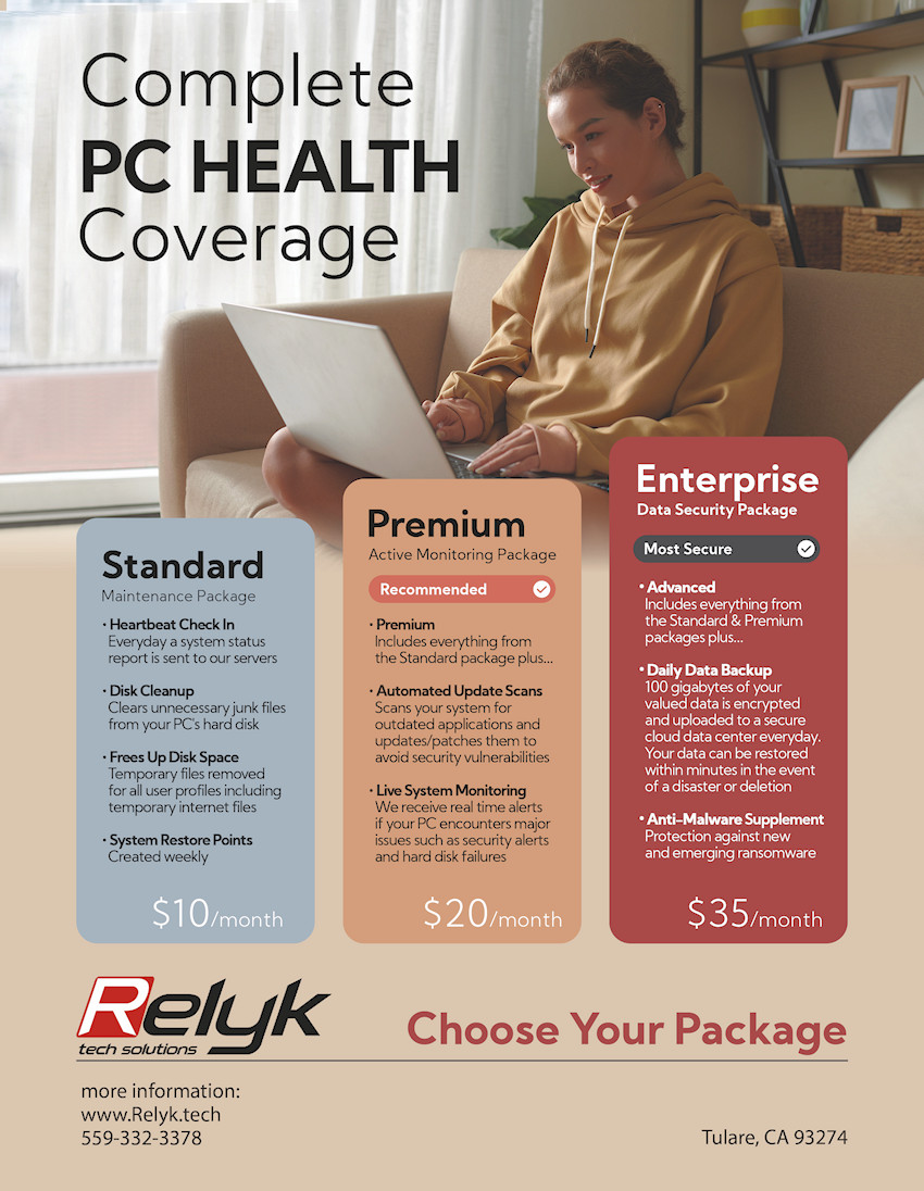 Relyk PC Health Package Price List
